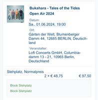 2x Bukahara Konzert Tickets Berlin 01.06.24 Berlin - Mitte Vorschau