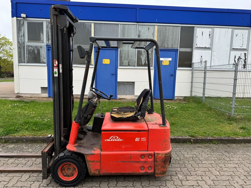 Linde E15 Elektro 3-Rad Gabelstapler Reifen Neu 3750mm Hubhöhe in Kaltenkirchen