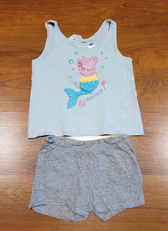 H&M Set Top+Shorts, Peppa Wutz Meerjungfrau, Gr.110/116 in Rosengarten