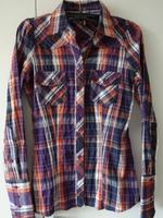 Bluse Madonna XS 34 Langarm Crinkle wie neu kariert metallic Bayern - Landshut Vorschau