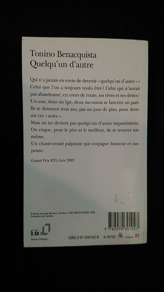 Quelqu'un d'autre de Tonino Benacquista - französisch Taschenbuch in Linsengericht