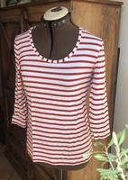 3/4 arm Shirt von "Heine" - Gr. 36 - offwhite/rot/gold Bayern - Rain Lech Vorschau