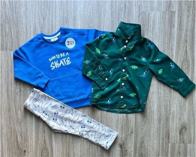 Set/Packet Pullover + Hemd Dino + Leggings Gr.92 in Vechelde