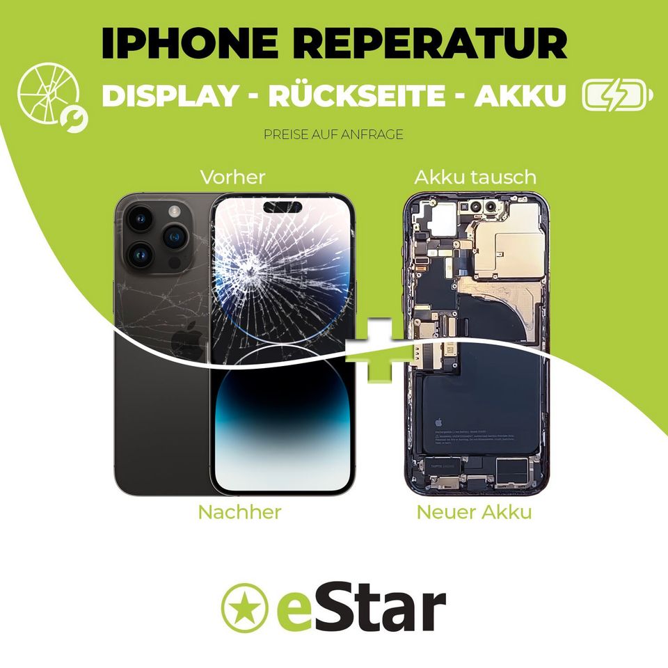 iPhone X XS 11Pro 12Pro 13 Pro 14 Pro Rückseite Reparatur in Gießen