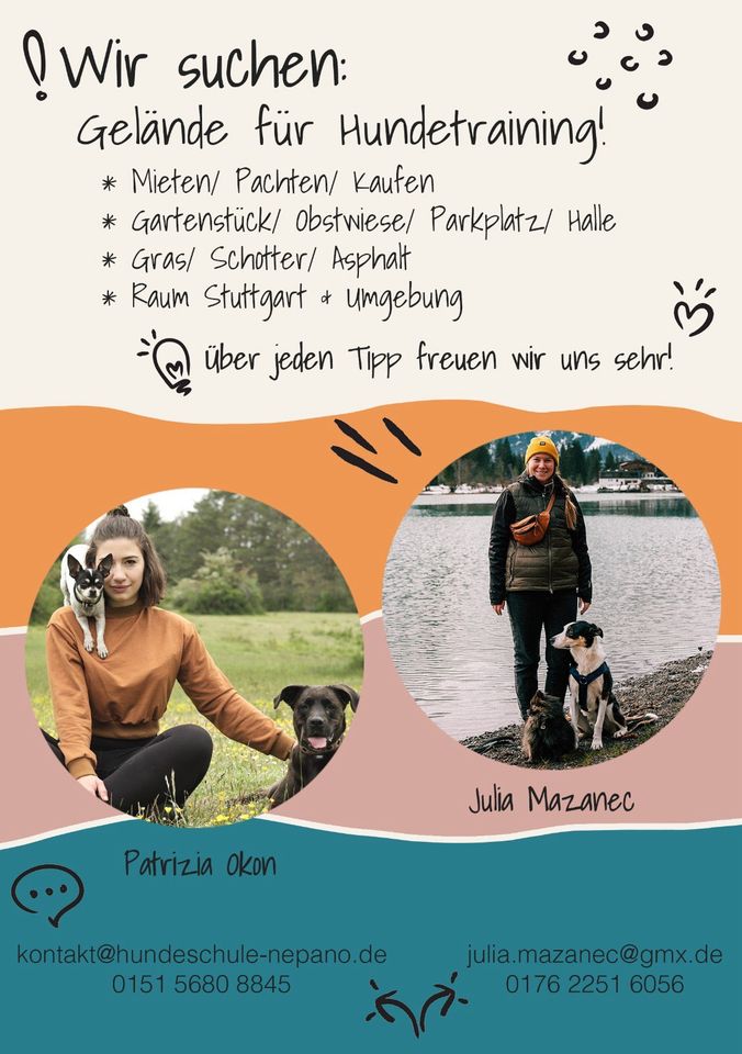 Wir suchen Gelände für Hundetraining in Stuttgart