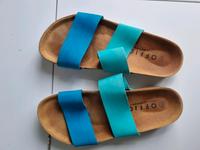Damen Pantoletten Schlappen Gr. 39 Leder Office vie Birkenstock Berlin - Biesdorf Vorschau