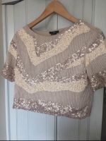 H&M Glitzer Shirt crop top beige Creme weiß 34 xs strass sparkle Nordrhein-Westfalen - Dinslaken Vorschau