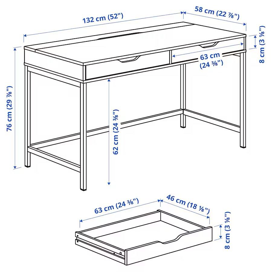 ALEX Tisch/Schreibtisch Ikea 132x58 in Berlin