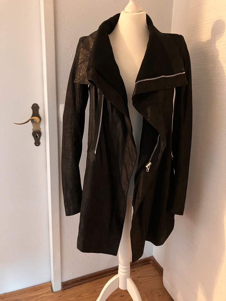 Rick Owens Lederjacke In schwarz Gr. IT 44 in Schmitten