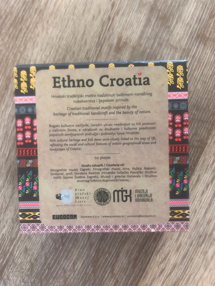 10 Ethno Croatia Coasters / Untersetzer mit Aufbewahrungsbox in Sinzig