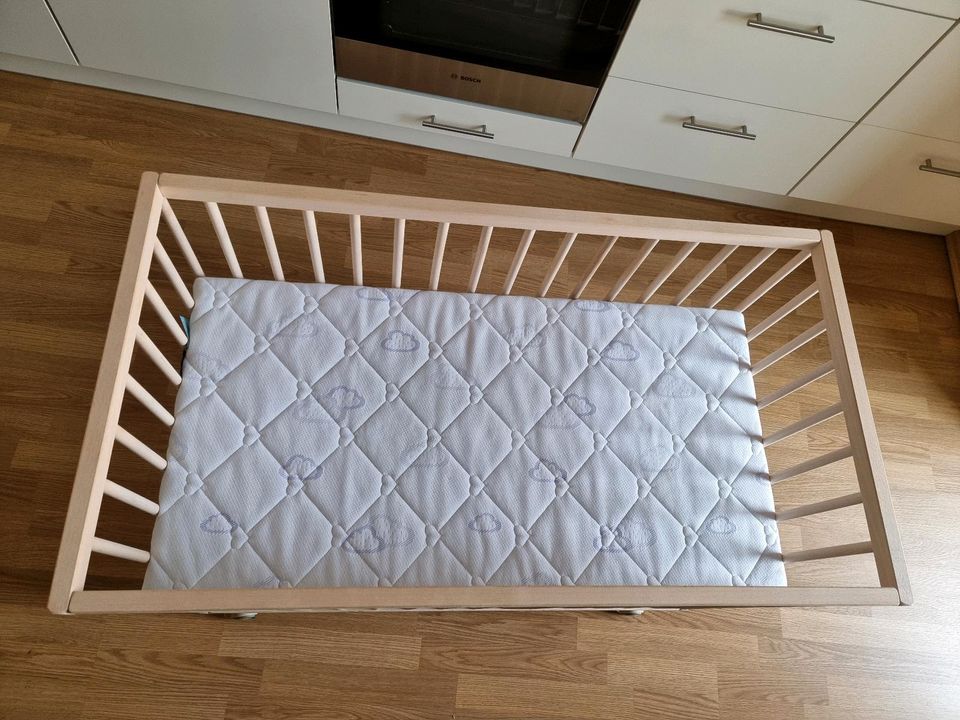 Laufgitter / Gitterbett Sämann 100x55x74 mit Matratze *TOP* in Ruhla