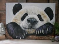 Panda Tierbild Leinwand Kunst Gemälde Tierportrait Wandbild Deko Nordrhein-Westfalen - Oberhausen Vorschau