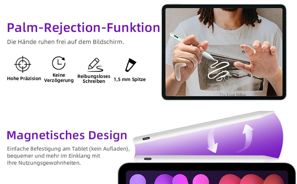 Eingabestift iPad, Active Stylus Pen mit 5 Ersatzspitzen iPad Pen in Saarbrücken