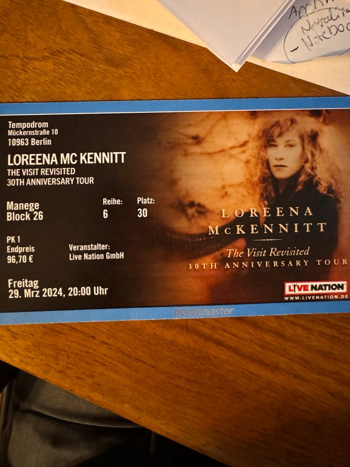Ticket 29.03.24 Loreena McKennitt Tempodrom Berlin in Berlin