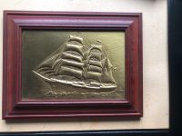 Bronze Messing Bild Segelschiff Handarbeit Kupferstich Kupfer Nordrhein-Westfalen - Löhne Vorschau