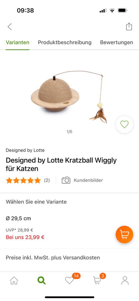 Kratzball für Katzen designed by Lotte zooplus in Hattingen