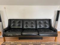 schwarze Leder Couch Sofa 3 Sitzer Vintage mid-century Bayern - Rosenheim Vorschau