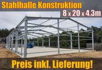 8x20x4,3m Stahlhalle Konstruktion - Industriehalle Lagerhalle PV Düsseldorf - Carlstadt Vorschau