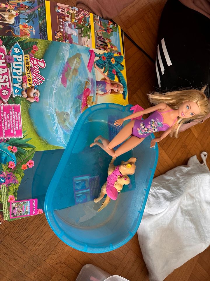 Barbie Pool Hund Welpe Schwimmen in Dinslaken