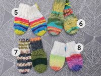 Handgestrickte Fäustlinge Baby Kratzhandschuhe 4fach Sockenwolle Nordrhein-Westfalen - Leverkusen Vorschau