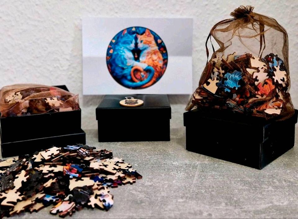 3D Holzpuzzle Spielzeug Geschenke Box Katze Motiv Deko Puzzle Neu in Dresden