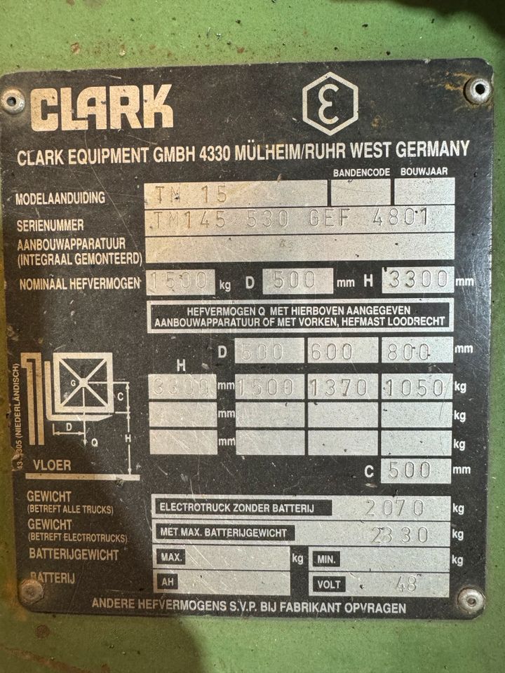 Gabelstapler Elektrisch Clark TM 15 für Bastler in Emstek