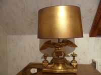 antike Tischlampe mit Adler gold Holz Niedersachsen - Osterholz-Scharmbeck Vorschau