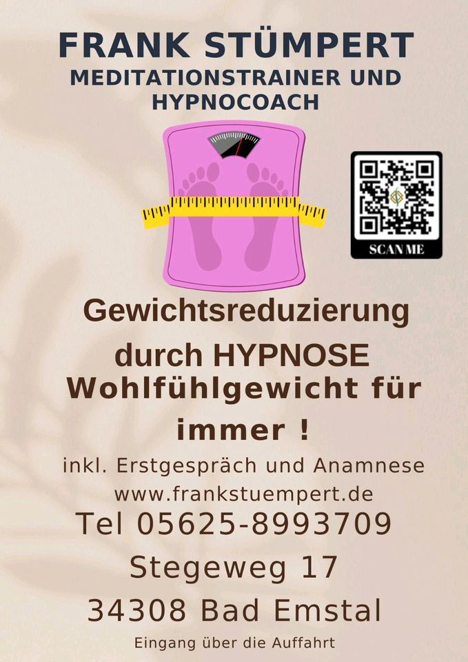 Gewichtsreduzierung durch Hypnose in Bad Emstal