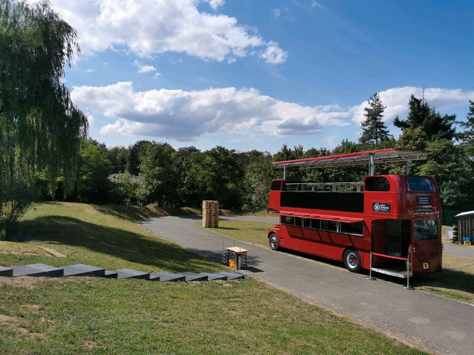 Vermietung Doppeldecker London Bus Rot Messe Event Hochzeit in Stutensee