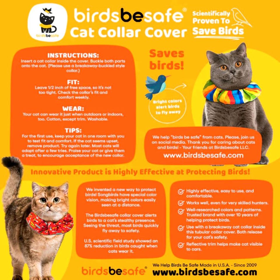 Birdsbesafe - Stoffkragen für Katzen zum Vogelschutz NEU in Neumünster