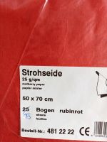 " Strohseide * 15 Bögen * neu * 50x70cm * rubinrot * Thüringen - Leinefelde Vorschau