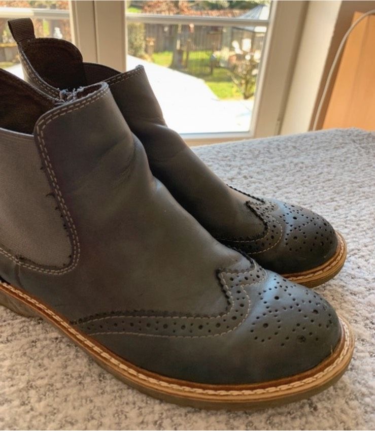 S.oliver Boots Chelsea grau top Stiefeletten 38 Stiefel Leder ? in Dietzenbach