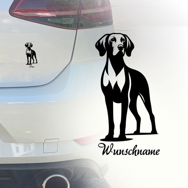 Auto Aufkleber, Weimaraner, Personalisiert Wunschname