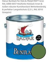 Halvar Buntlack Grasgrün RAL 6010 für Holz und Metall 2,0 Liter Baden-Württemberg - Buchen (Odenwald) Vorschau