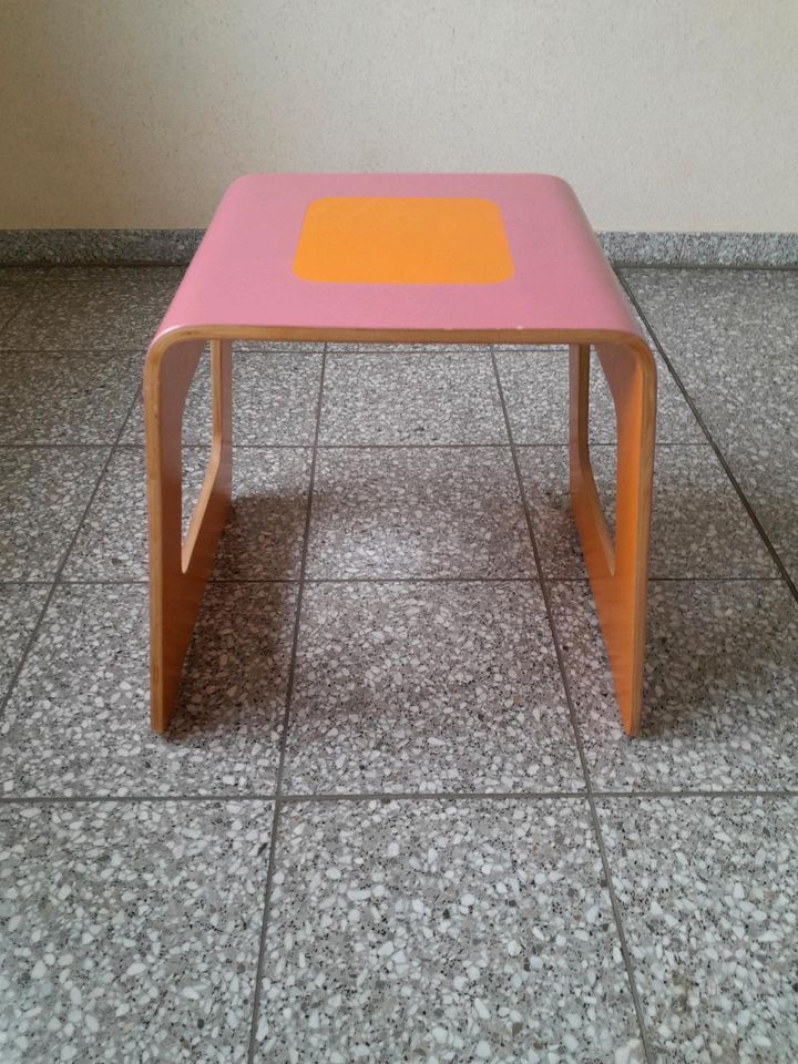 Hocker, Beistelltisch, Holz, pink, orange, 70er Style in Köln