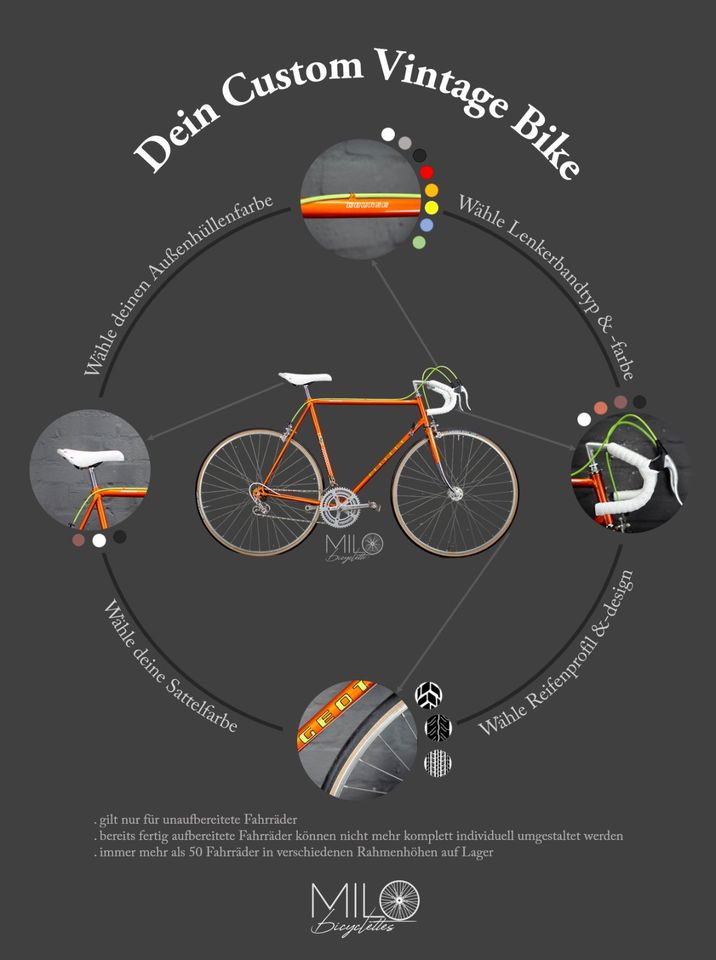 L Vintage Retro Fahrräder Rennräder RH56 bis RH58 MILObicy in Hamburg