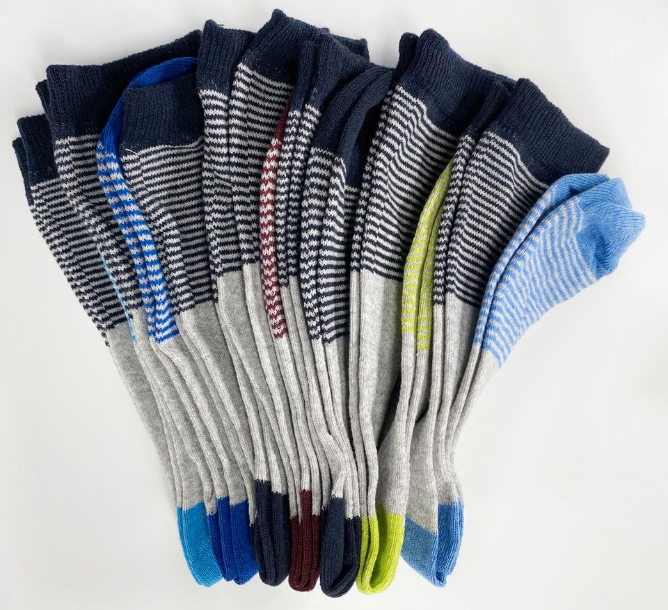 ca. 26.040 Paar Oeko-Tex Socken Mix Großhandel für Jungen u. Mädchen, Socke, Unterwäsche, Unterbekleidung, VE 7 Paar je Packung, für Wiederverkäufer, Gr. 31-38, A-Ware, Restposten in Tanna