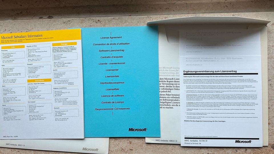 Microsoft License PAK Win 3.1, Word 2.0, Intellfont Win3.1; 3.0 in Hannover