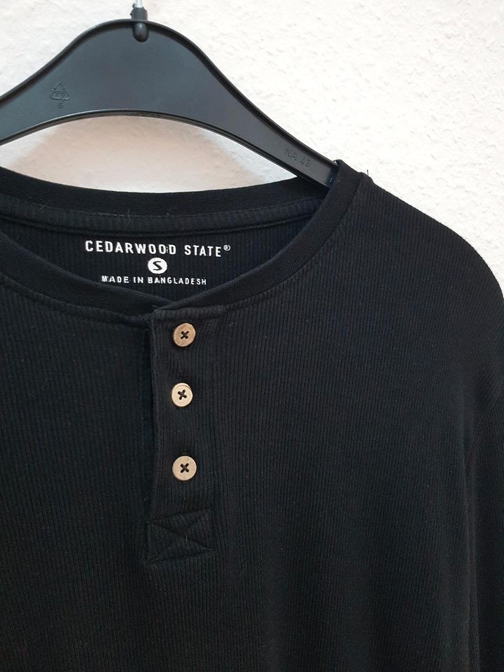 2x Langarmshirt Gr.S schwarz + grau Feinripp Langarm Shirt in Barsinghausen