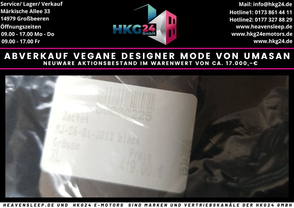 ❤ 50% auf vorrätige UMASAN Designer Kleidung Vegane Mode AKTION in Großbeeren