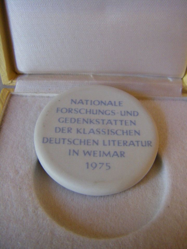 Porzellan Gedenkmünze Goethe Kopf in Merkendorf