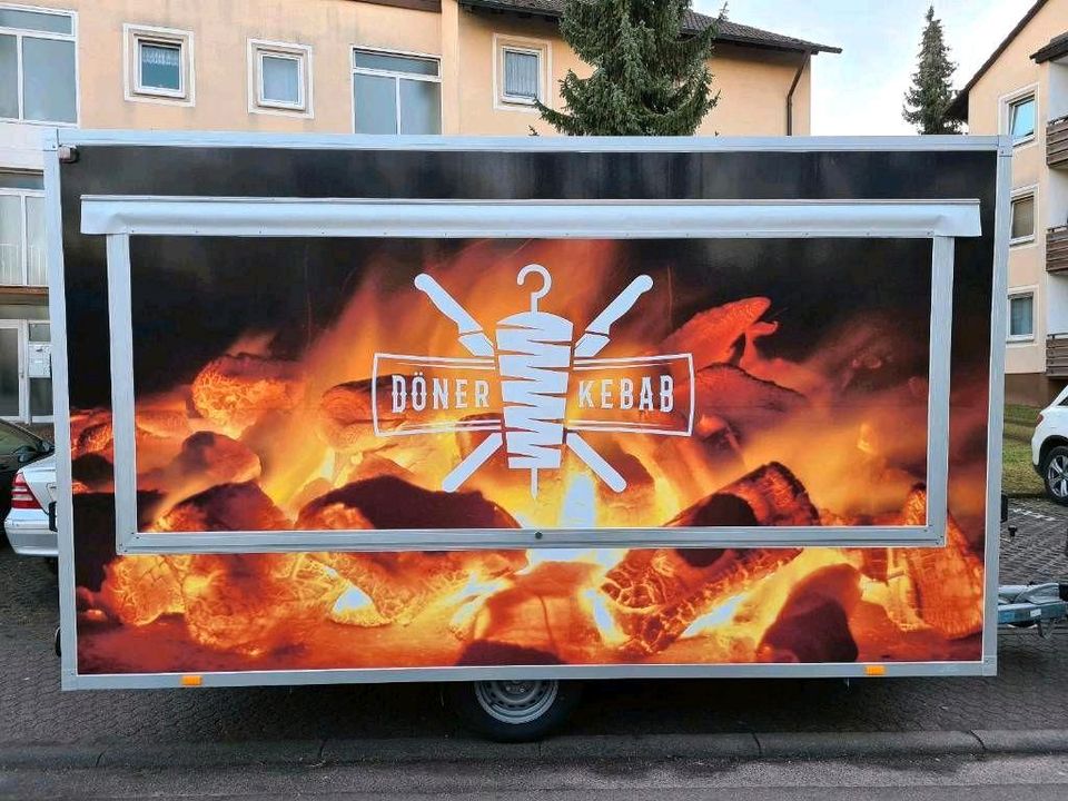 XXL Verschiedene Größen Imbissanhänger Imbisswagen mieten zu vermieten  verleih Foodtruck Verkaufswagen Grillwagen Dönerwagen Döneranhänger Foodtrailer Burgerwagen Wurstbude Streetfood Event mieten in Groß-Gerau