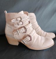 Stiefeletten, Stiefel, beige, creme, Absatz, Nieten, Gr. 38 Baden-Württemberg - Schelklingen Vorschau