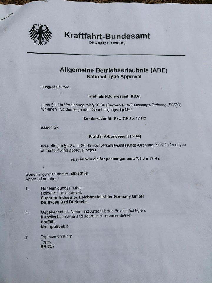 Alufelgen Rial für Audi,A4,A5,A6,A7,Q5 7,5Jx17 KBA49270 ET27LK112 in Tann