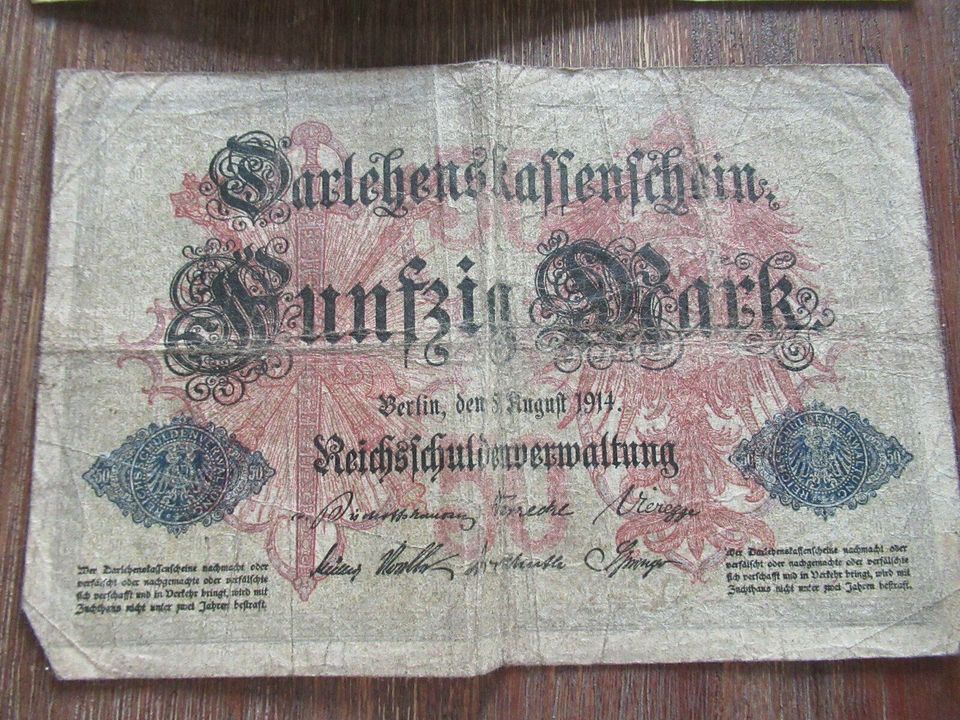 Reichsbanknote 1000 Mark Reich Darlehenskassenschein 50 Mark in Altenbeken