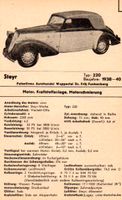 Steyr Typ 220 Bj. 1938 - 49 Datenblatt - Schmierplan Baden-Württemberg - Schopfheim Vorschau