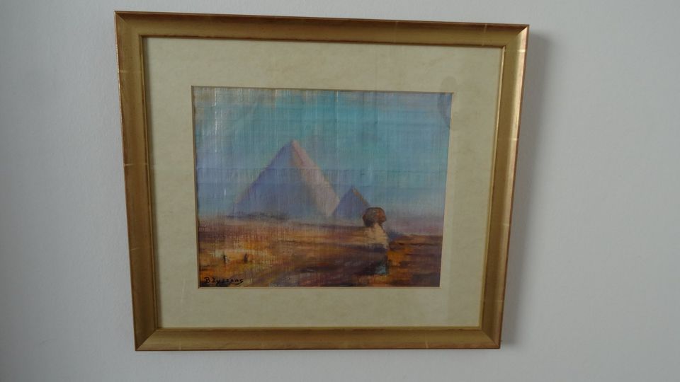 Ägypten - Bild mit Rahmen auf Papyrus in Plochingen
