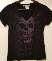 Thread Totenkopf-Shirt schwarz mit lila Druck Gr. S, Gothik, TOP! Harburg - Hamburg Wilstorf Vorschau