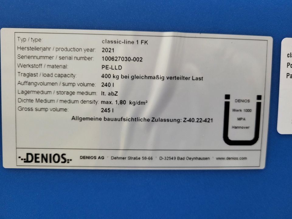 Neuer Preis:Universal Wanne für Lebensmit. und Chemik., FA Denios in Tholey