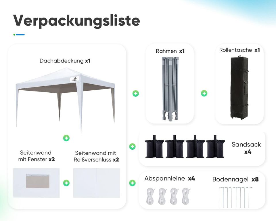 Mieten: Faltpavillions in 3mx3m/6x3m in weiß u.a., Hochzeit in Siebenbäumen